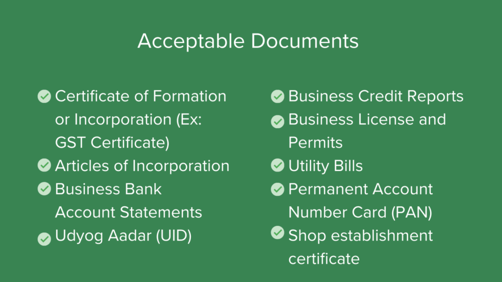 Documents required for Facebook Business Verification